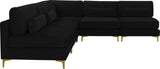 Julia Velvet Modular Sectional Sofa - Cozy Contemporary Design with Gold & Chrome Legs, Versatile Comfort