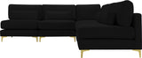 Julia Velvet Modular Sectional Sofa - Cozy Contemporary Design with Gold & Chrome Legs, Versatile Comfort