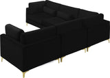 Julia Velvet Modular Sectional Sofa - Cozy Contemporary Design with Gold & Chrome Legs, Versatile Comfort