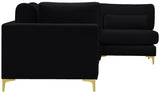 Julia Velvet Modular Sectional Sofa - Cozy Contemporary Design with Gold & Chrome Legs, Versatile Comfort