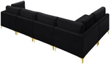 Julia Velvet Modular Sectional Sofa - Cozy Contemporary Design with Gold & Chrome Legs, Versatile Comfort