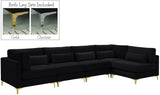 Julia Velvet Modular Sectional Sofa - Cozy Contemporary Design with Gold & Chrome Legs, Versatile Comfort
