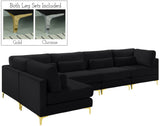 Julia Velvet Modular Sectional Sofa - Cozy Contemporary Design with Gold & Chrome Legs, Versatile Comfort