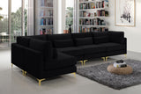 Julia Velvet Modular Sectional Sofa - Cozy Contemporary Design with Gold & Chrome Legs, Versatile Comfort