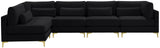 Julia Velvet Modular Sectional Sofa - Cozy Contemporary Design with Gold & Chrome Legs, Versatile Comfort