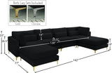 Julia Velvet Modular Sectional Sofa - Cozy Contemporary Design with Gold & Chrome Legs, Versatile Comfort
