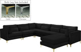 Julia Velvet Modular Sectional Sofa - Cozy Contemporary Design with Gold & Chrome Legs, Versatile Comfort