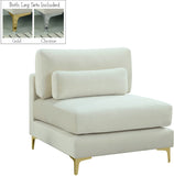 Julia Modular Armless Chair - Cozy Contemporary Design with Customizable Gold and Chrome Legs