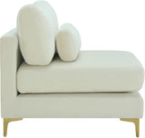 Julia Modular Armless Chair - Cozy Contemporary Design with Customizable Gold and Chrome Legs