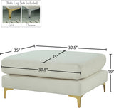 Julia Contemporary Modular Ottoman - Cozy Velvet Seating with Customizable Gold & Chrome Legs