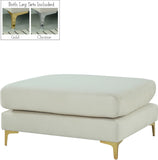 Julia Contemporary Modular Ottoman - Cozy Velvet Seating with Customizable Gold & Chrome Legs