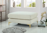 Julia Contemporary Modular Ottoman - Cozy Velvet Seating with Customizable Gold & Chrome Legs