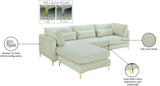 Julia Velvet Modular Sectional Sofa - Cozy Contemporary Design with Customizable Gold & Chrome Legs