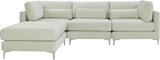 Julia Velvet Modular Sectional Sofa - Cozy Contemporary Design with Customizable Gold & Chrome Legs