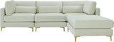 Julia Velvet Modular Sectional Sofa - Cozy Contemporary Design with Customizable Gold & Chrome Legs