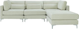 Julia Velvet Modular Sectional Sofa - Cozy Contemporary Design with Customizable Gold & Chrome Legs