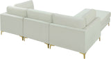Julia Velvet Modular Sectional Sofa - Cozy Contemporary Design with Customizable Gold & Chrome Legs