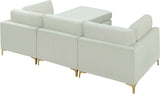 Julia Velvet Modular Sectional Sofa - Cozy Contemporary Design with Customizable Gold & Chrome Legs