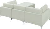 Julia Velvet Modular Sectional Sofa - Cozy Contemporary Design with Customizable Gold & Chrome Legs