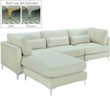 Julia Velvet Modular Sectional Sofa - Cozy Contemporary Design with Customizable Gold & Chrome Legs