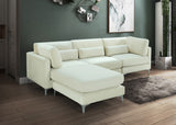 Julia Velvet Modular Sectional Sofa - Cozy Contemporary Design with Customizable Gold & Chrome Legs