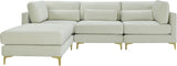 Julia Velvet Modular Sectional Sofa - Cozy Contemporary Design with Customizable Gold & Chrome Legs