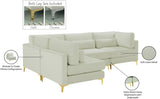 Julia Velvet Modular Sectional Sofa - Cozy Contemporary Design with Customizable Gold & Chrome Legs