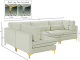 Julia Velvet Modular Sectional Sofa - Cozy Contemporary Design with Customizable Gold & Chrome Legs