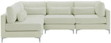 Julia Velvet Modular Sectional Sofa - Cozy Contemporary Design with Customizable Gold & Chrome Legs