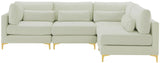 Julia Velvet Modular Sectional Sofa - Cozy Contemporary Design with Customizable Gold & Chrome Legs