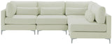 Julia Velvet Modular Sectional Sofa - Cozy Contemporary Design with Customizable Gold & Chrome Legs