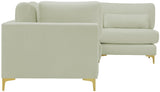 Julia Velvet Modular Sectional Sofa - Cozy Contemporary Design with Customizable Gold & Chrome Legs