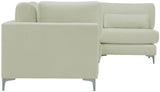 Julia Velvet Modular Sectional Sofa - Cozy Contemporary Design with Customizable Gold & Chrome Legs