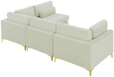 Julia Velvet Modular Sectional Sofa - Cozy Contemporary Design with Customizable Gold & Chrome Legs