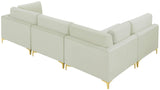 Julia Velvet Modular Sectional Sofa - Cozy Contemporary Design with Customizable Gold & Chrome Legs
