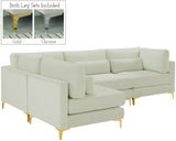 Julia Velvet Modular Sectional Sofa - Cozy Contemporary Design with Customizable Gold & Chrome Legs