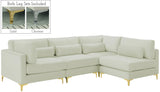 Julia Velvet Modular Sectional Sofa - Cozy Contemporary Design with Customizable Gold & Chrome Legs