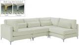 Julia Velvet Modular Sectional Sofa - Cozy Contemporary Design with Customizable Gold & Chrome Legs