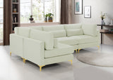 Julia Velvet Modular Sectional Sofa - Cozy Contemporary Design with Customizable Gold & Chrome Legs