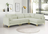 Julia Velvet Modular Sectional Sofa - Cozy Contemporary Design with Customizable Gold & Chrome Legs