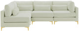 Julia Velvet Modular Sectional Sofa - Cozy Contemporary Design with Customizable Gold & Chrome Legs