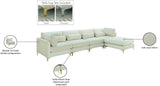 Julia Velvet Modular Sectional Sofa - Cozy Contemporary Design with Customizable Gold & Chrome Legs