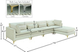 Julia Velvet Modular Sectional Sofa - Cozy Contemporary Design with Customizable Gold & Chrome Legs