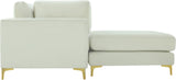Julia Velvet Modular Sectional Sofa - Cozy Contemporary Design with Customizable Gold & Chrome Legs
