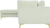 Julia Velvet Modular Sectional Sofa - Cozy Contemporary Design with Customizable Gold & Chrome Legs