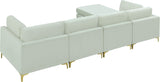 Julia Velvet Modular Sectional Sofa - Cozy Contemporary Design with Customizable Gold & Chrome Legs