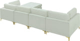 Julia Velvet Modular Sectional Sofa - Cozy Contemporary Design with Customizable Gold & Chrome Legs