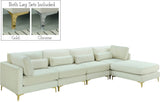 Julia Velvet Modular Sectional Sofa - Cozy Contemporary Design with Customizable Gold & Chrome Legs