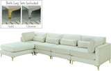 Julia Velvet Modular Sectional Sofa - Cozy Contemporary Design with Customizable Gold & Chrome Legs