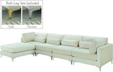 Julia Velvet Modular Sectional Sofa - Cozy Contemporary Design with Customizable Gold & Chrome Legs